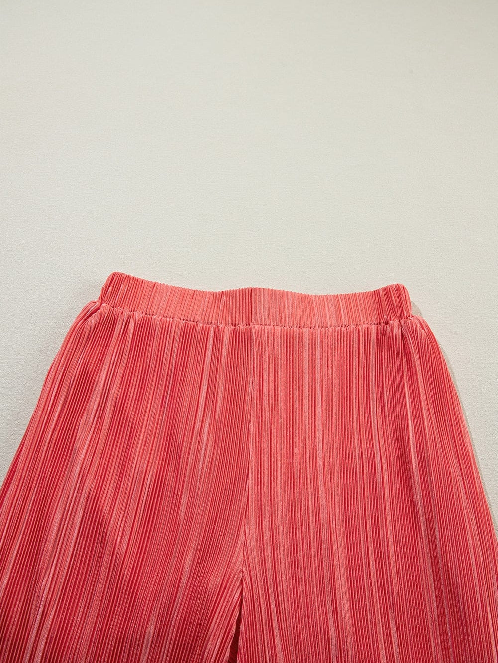 Chic Pale Chestnut Ruffle Cami and Pleated Wide Leg Pants Ensemble