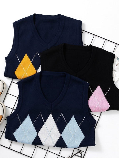 Chic Women's Geometric Pattern Knit Vest