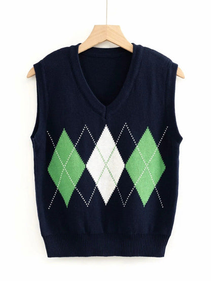 Chic Women's Geometric Pattern Knit Vest