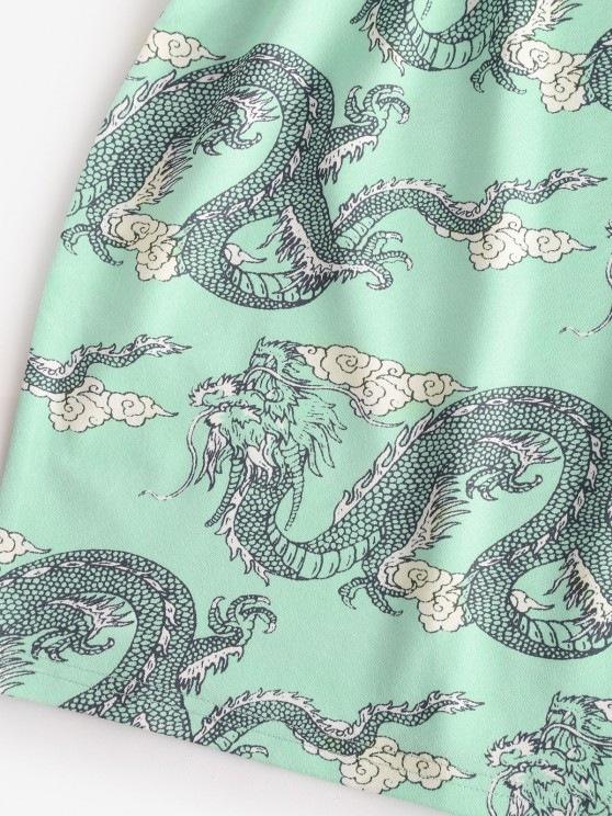 Chinoiserie Dragon Print Bodycon Cami Dress - LuckyFash™