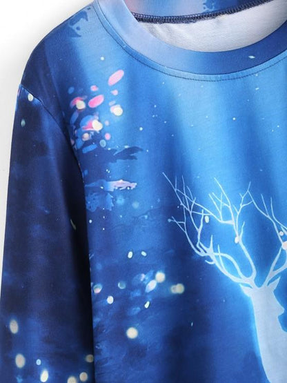 Christmas 3D Print Elk Casual Sweatshirt - LuckyFash™