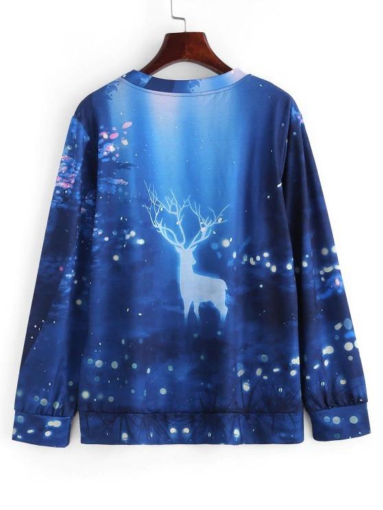 Christmas 3D Print Elk Casual Sweatshirt - LuckyFash™