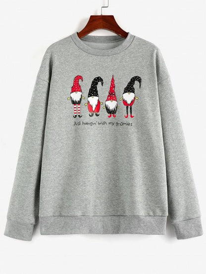 Christmas Santa Claus Slogan Drop Shoulder Sweatshirt for Women