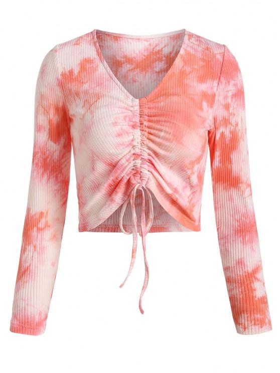 Cinched Tie Dye Ripped Crop Tee - LuckyFash™