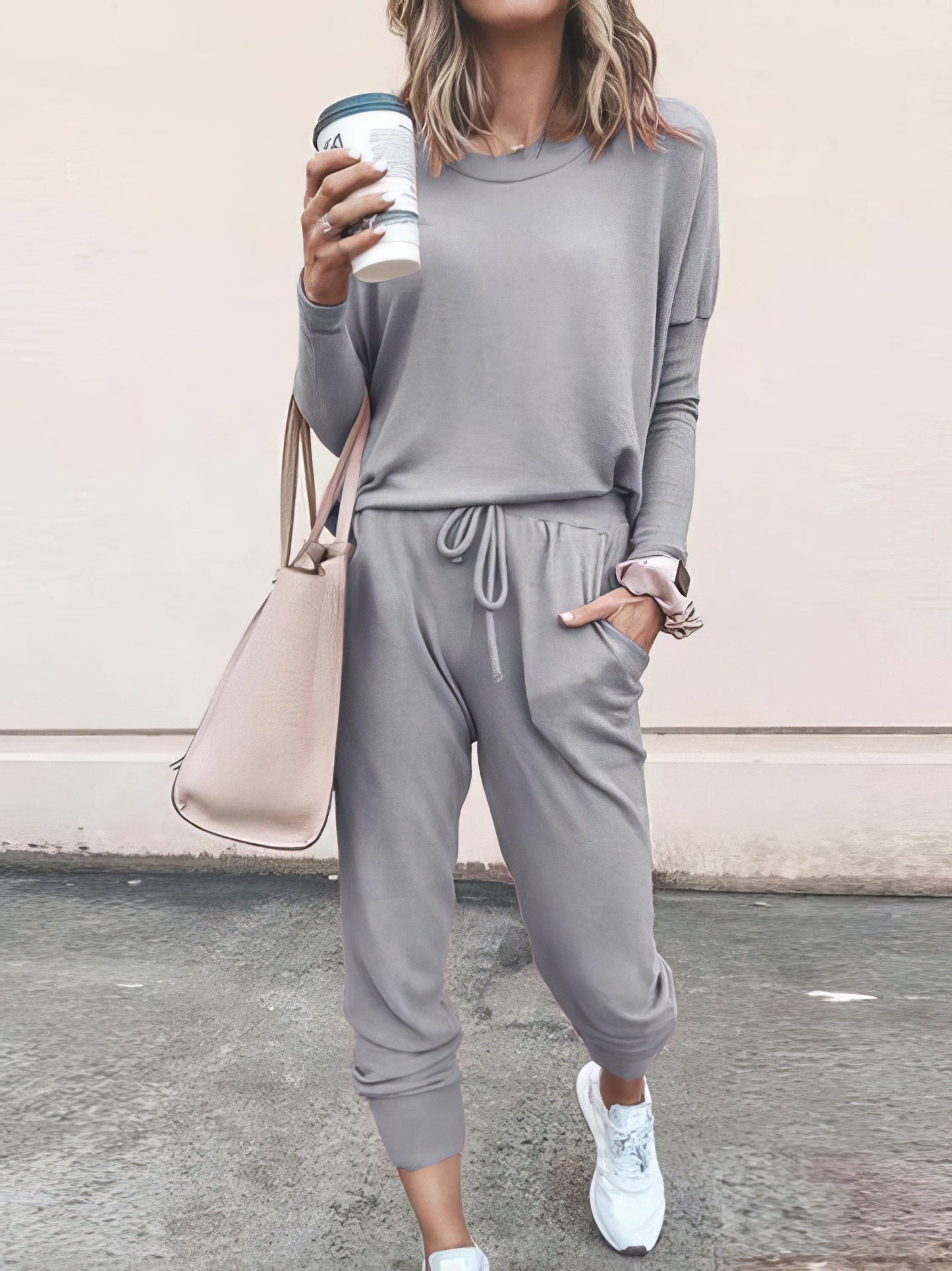 Color Long Sleeve Long Pants Pajamas Set