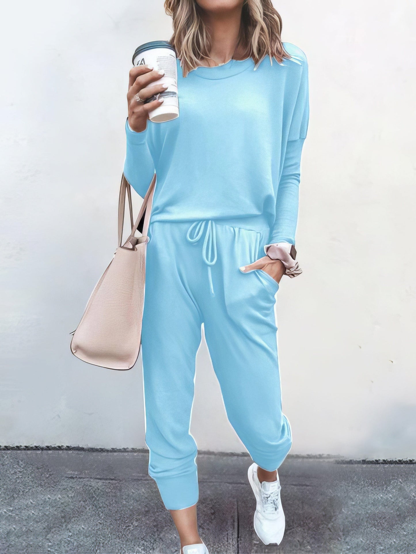 Color Long Sleeve Long Pants Pajamas Set