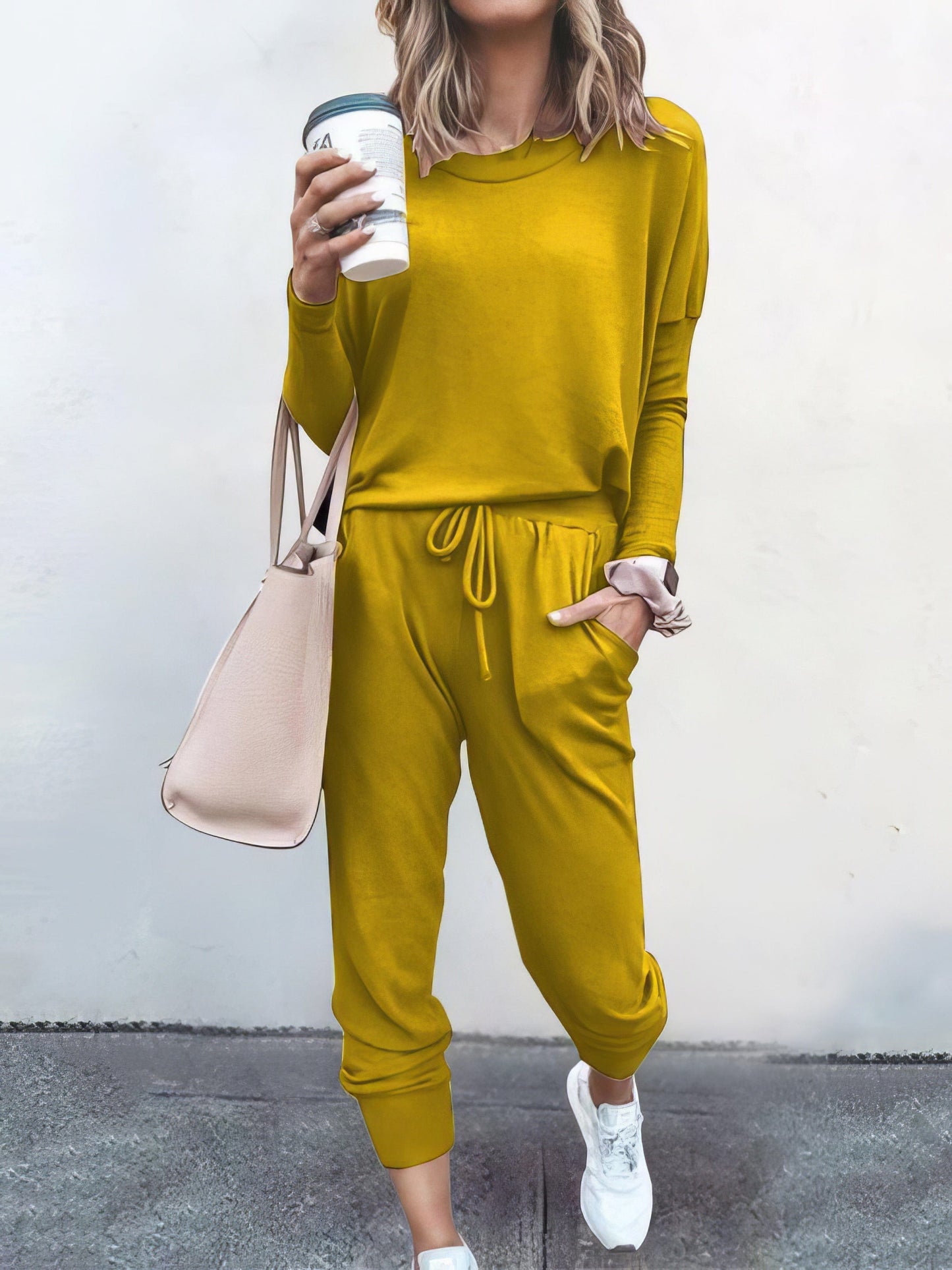 Color Long Sleeve Long Pants Pajamas Set