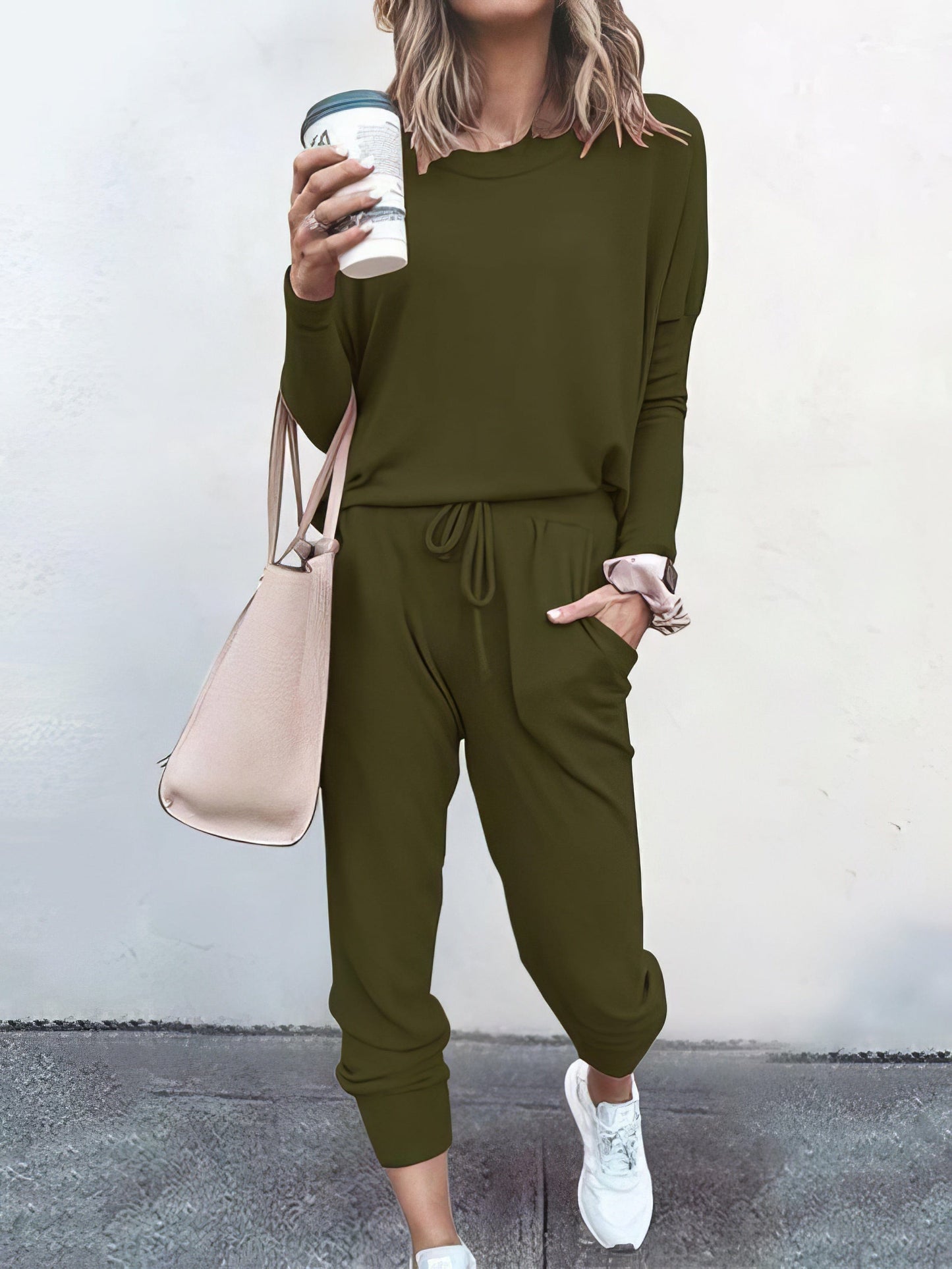 Color Long Sleeve Long Pants Pajamas Set