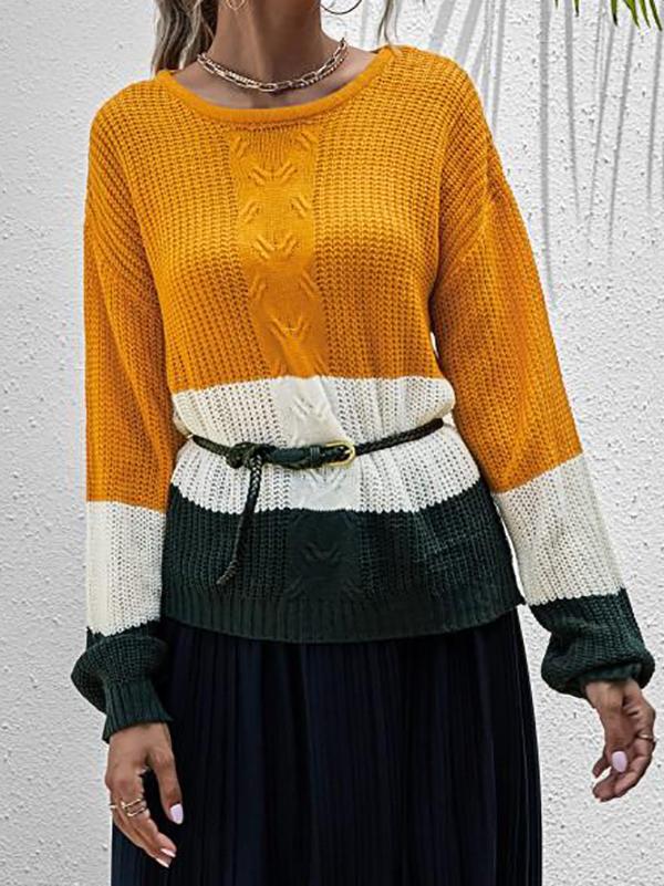 Colorblock Chunky Sweater - LuckyFash™