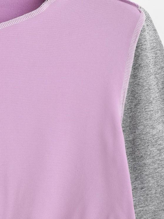 Colorblock Topstitching Crop T Shirt - LuckyFash™