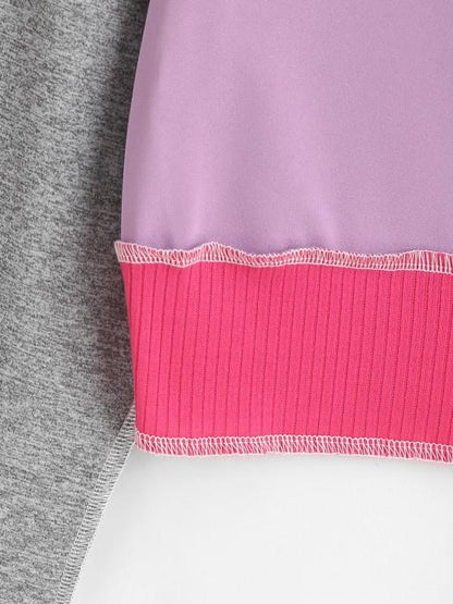 Colorblock Topstitching Crop T Shirt - LuckyFash™