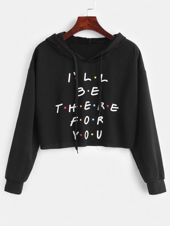 Colored Polka Dot Letter Graphic Cropped Hoodie - LuckyFash™