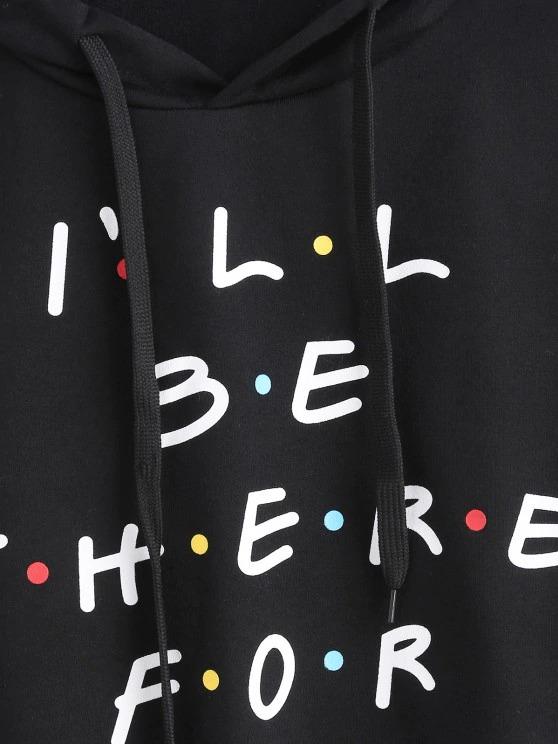 Colored Polka Dot Letter Graphic Cropped Hoodie - LuckyFash™