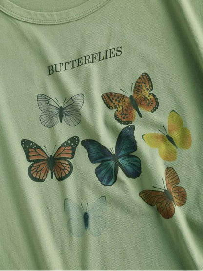 Colorful Butterflies Graphic T-shirt - LuckyFash™