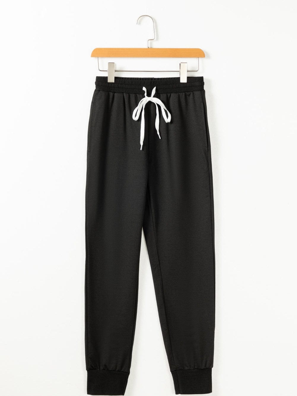 Cozy Black Hoodie and High Waist Pants Lounge Ensemble