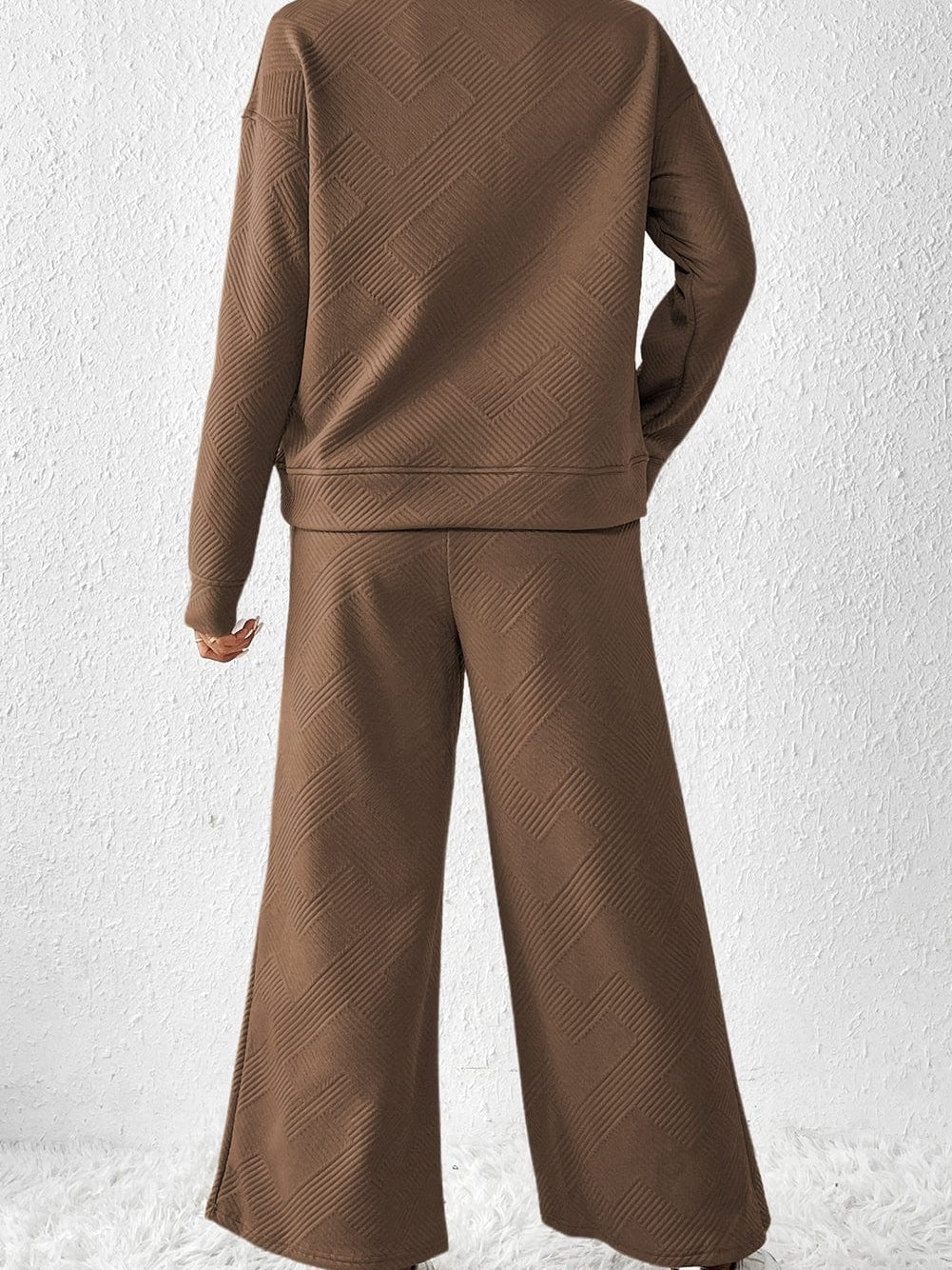 Cozy Brown Ribbed Lounge Set