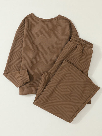 Cozy Brown Ribbed Lounge Set