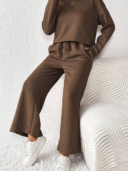 Cozy Brown Ribbed Lounge Set