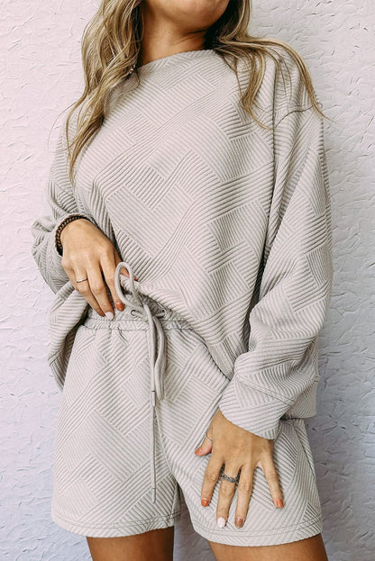 Cozy Grey Ribbed Two-Piece Lounge Set