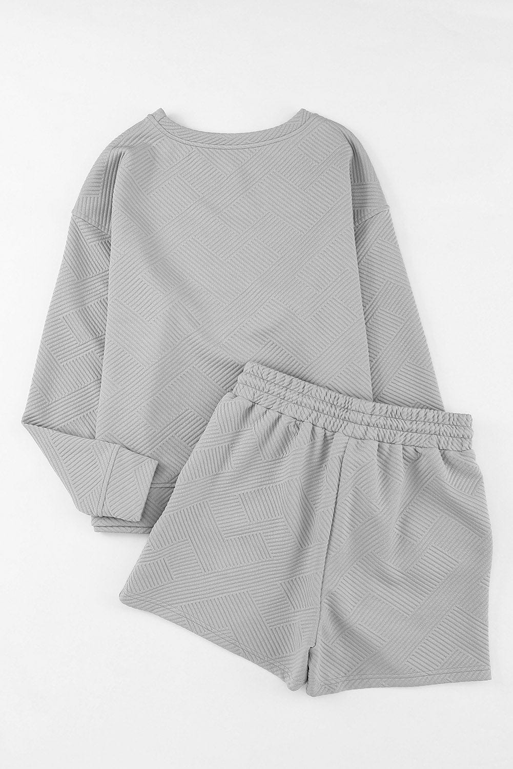 Cozy Grey Ribbed Two-Piece Lounge Set