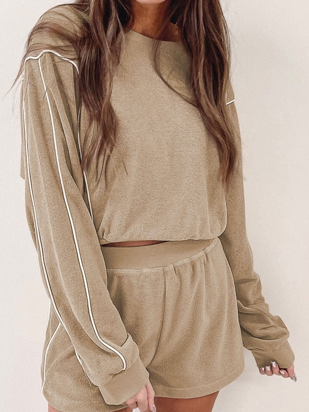 Cozy Khaki Long Sleeve Lounge Set