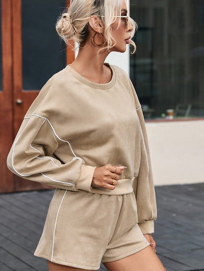 Cozy Khaki Long Sleeve Lounge Set