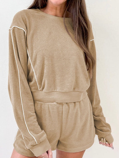 Cozy Khaki Long Sleeve Lounge Set