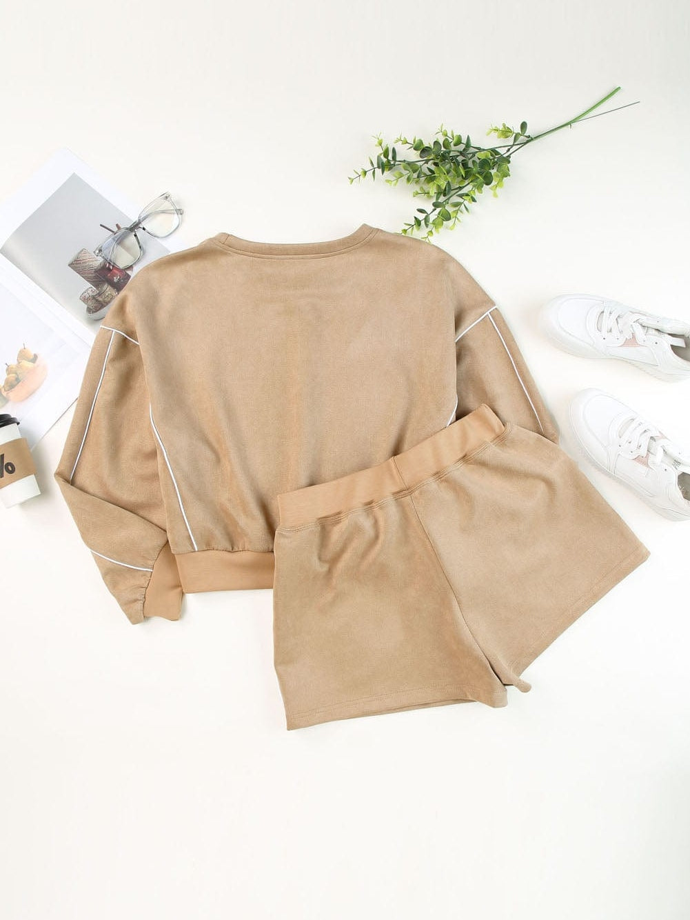 Cozy Khaki Long Sleeve Lounge Set