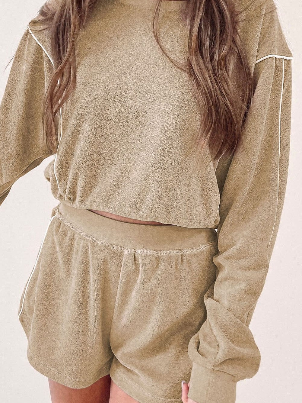 Cozy Khaki Long Sleeve Lounge Set