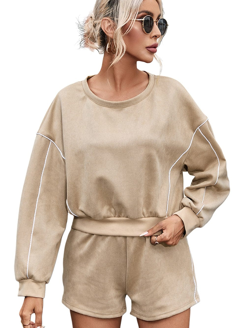 Cozy Khaki Long Sleeve Lounge Set