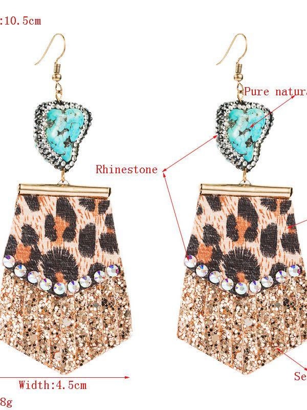 Creative Leopard Sequined Splicing Rhinestone Earrings - LuckyFash™