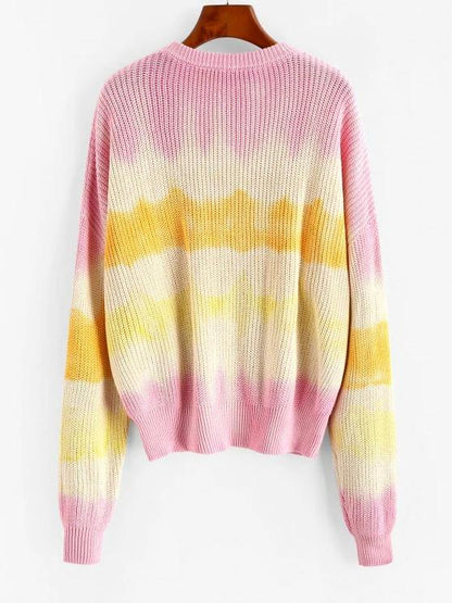 Crew Neck Tie Dye Oversized Sweater - LuckyFash™