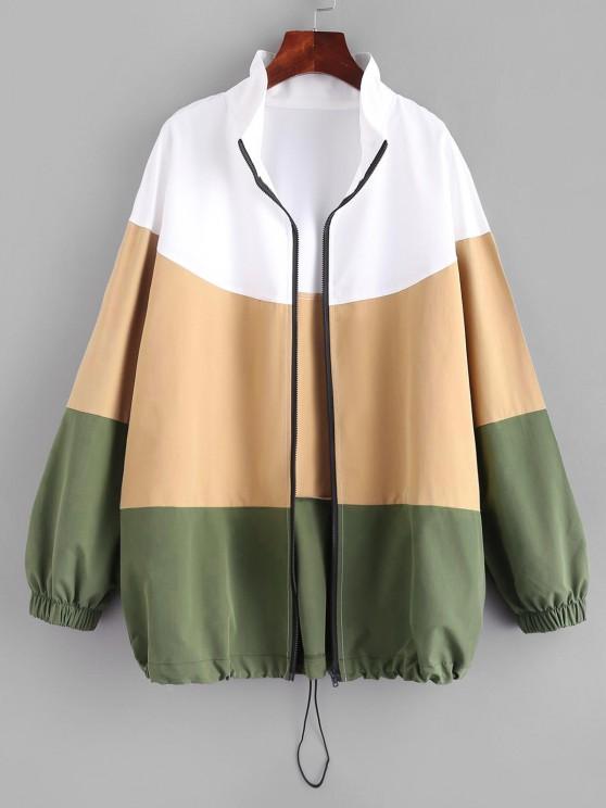 Cut and Sew Zip Up Jacket for Women