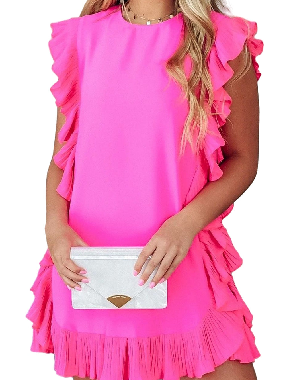 Flirty Ruffle Sleeve Open Back Dress