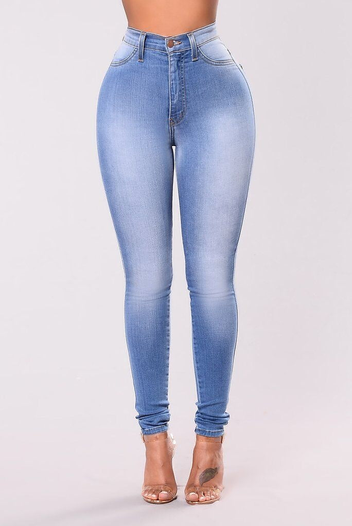 Women's Jeans Denim High Waisted Solid / Plain Color Classic Regular Spring &  Fall Light Blue Medium blue Navy Blue White Black