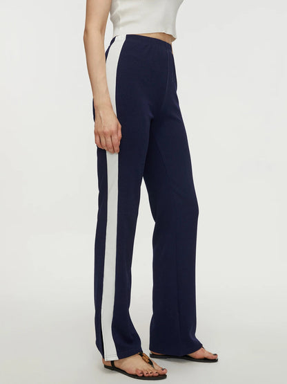 Contrast Slit Long Pants