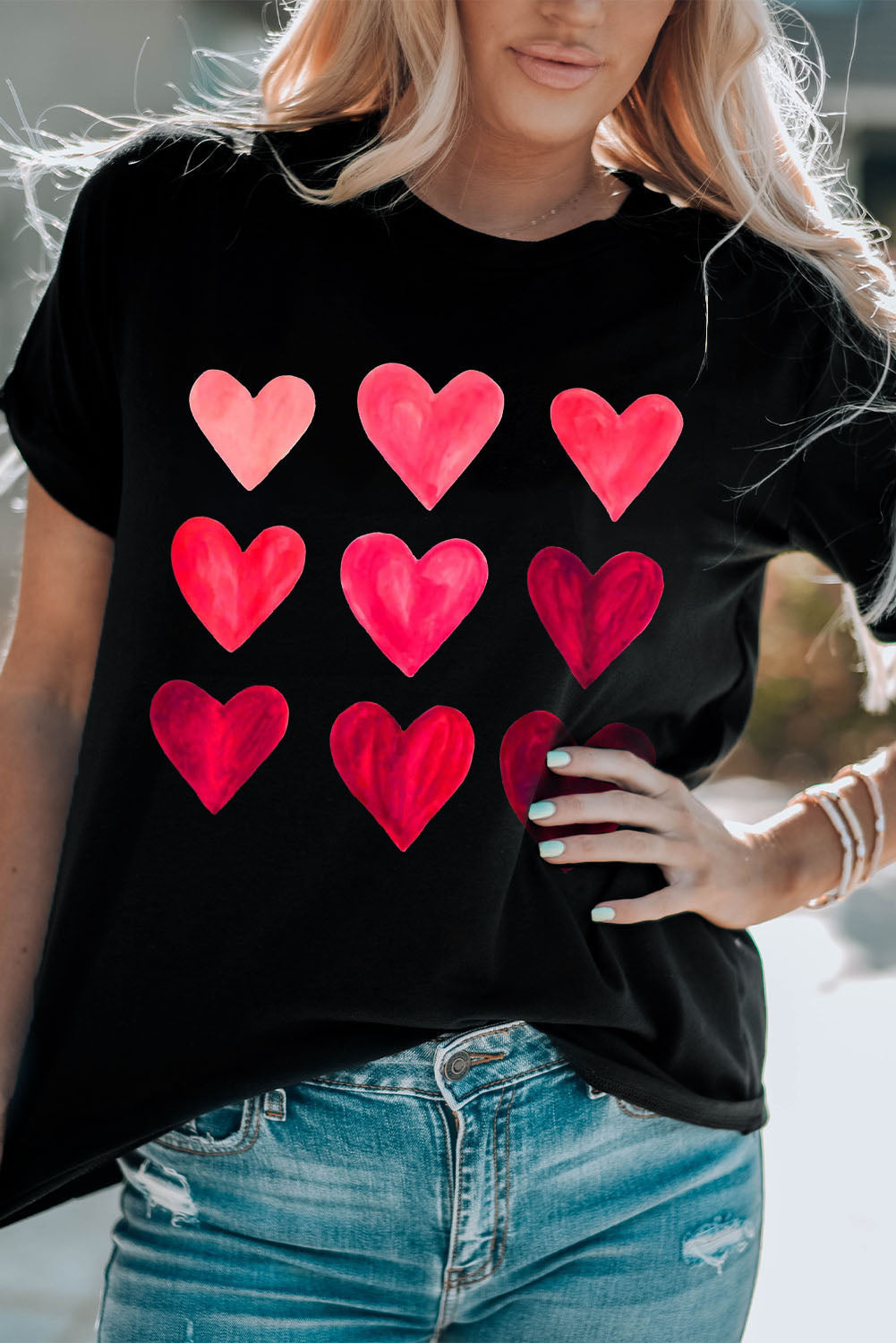 Black Valentine's Day Heart T-Shirts