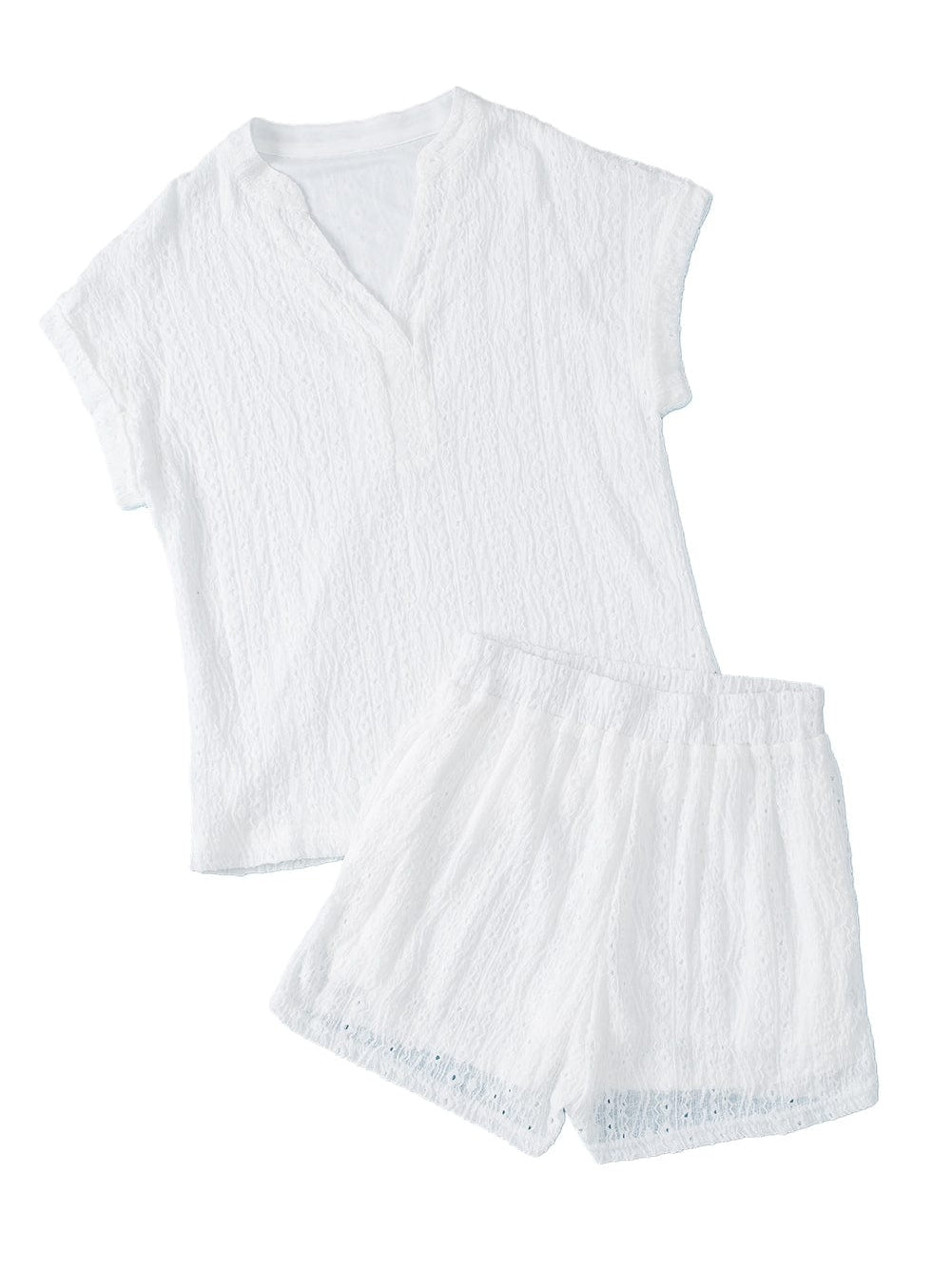 Delicate Eyelet White Shorts Ensemble