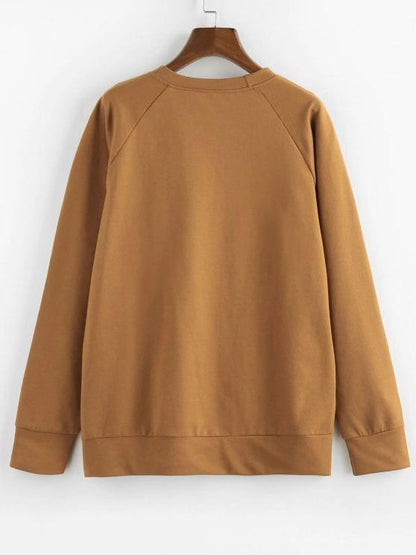 Desert Moon Print Raglan Sleeve Sweatshirt - LuckyFash™