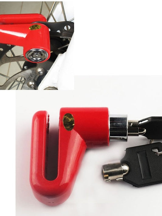 Bike Lock Disc Brake Lock Locking Security Anti Theft Safety For Road Bike Mountain Bike MTB Fixed Gear Bike Cycling Bicycle Metal Black Red 1 pcs - LuckyFash™