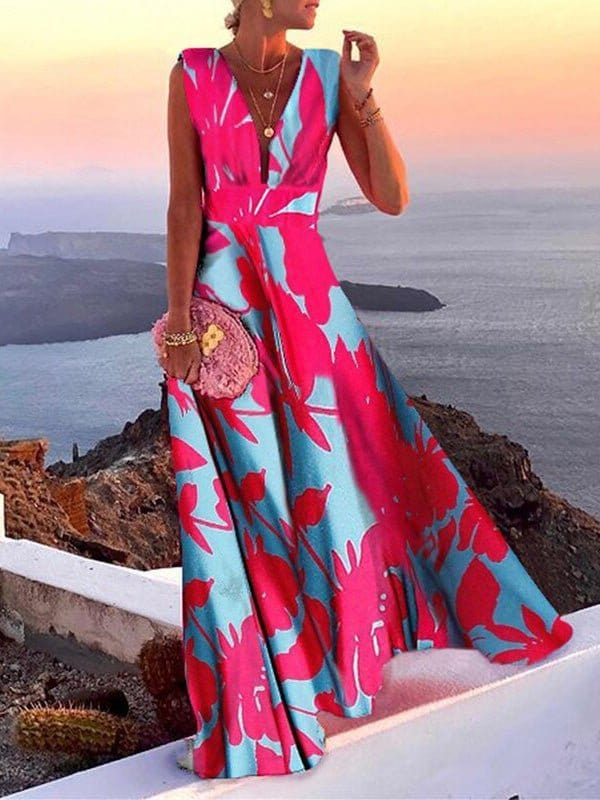 Dresses Deep V-Neck Sleeveless Maxi Dress for Women