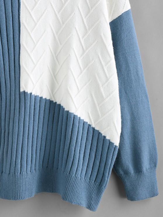 Drop Shoulder Colorblock Sweater - LuckyFash™