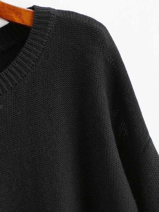 Daily Drop Shoulder Crop Sweater - LuckyFash™