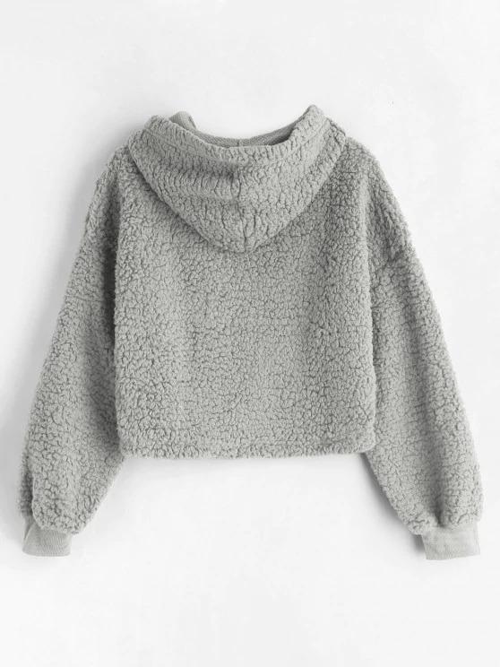 Drop Shoulder Fluffy Boxy Hoodie - LuckyFash™