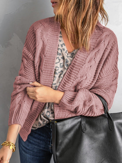 Casual Pocket Long Sleeve Knit Cardigan