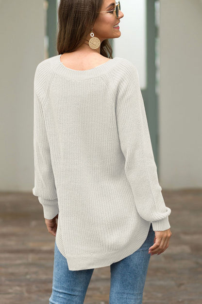 Round Neck Ribbed Knit Top