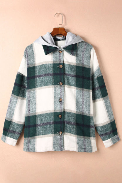 Casual Check Single-Breasted Pocket Wool Jacket