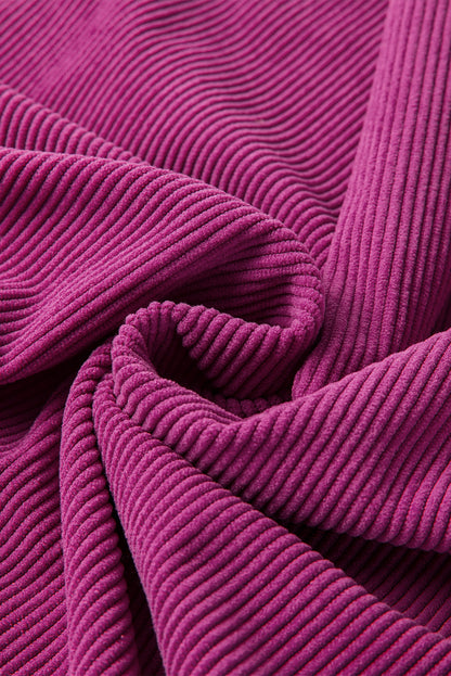 Festival Fuchsia Ribbed Corduroy Oversized Sweatshirt