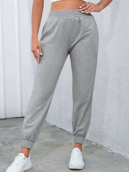 Elastic Waist Jogger Pants in Charcoal Gray