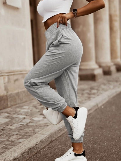 Elastic Waist Jogger Pants in Charcoal Gray